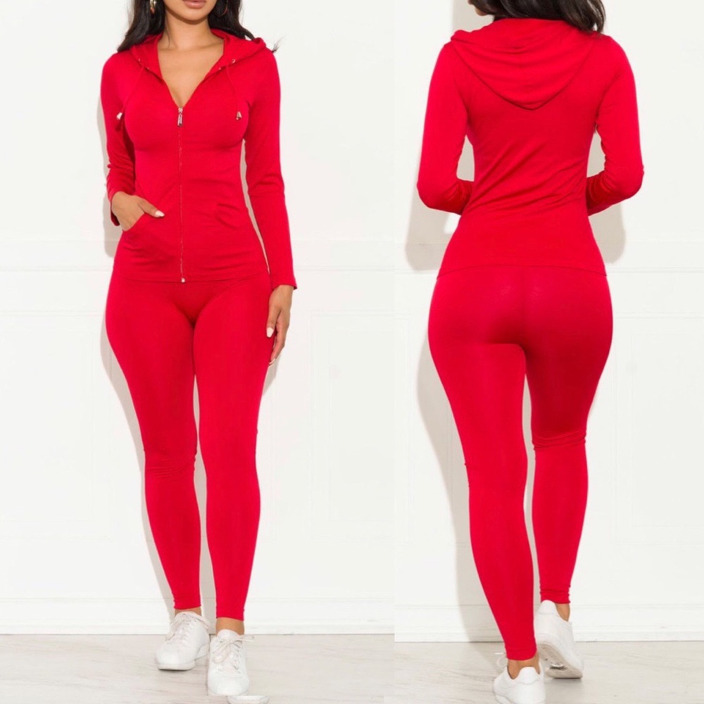 Red activewear set